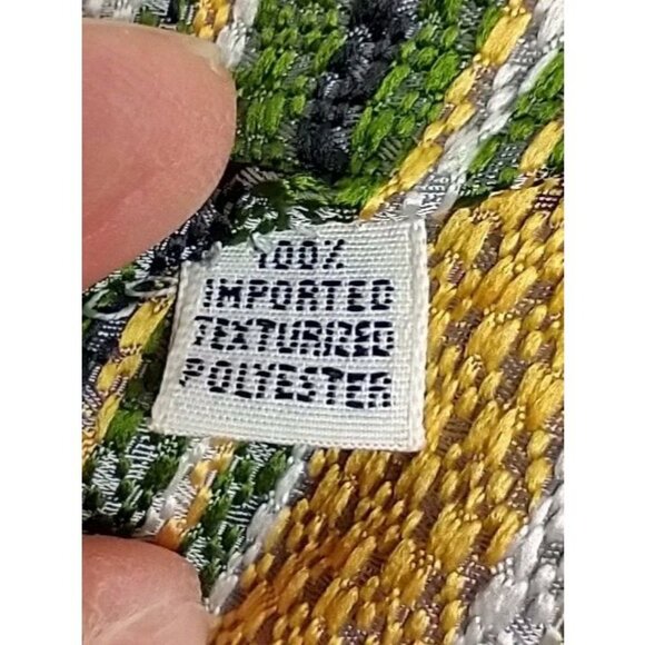 Vtg 70s Damon Tie Mens Necktie Wide Disco Mod Avacado Green Stripe Wide Repp - Picture 8 of 10